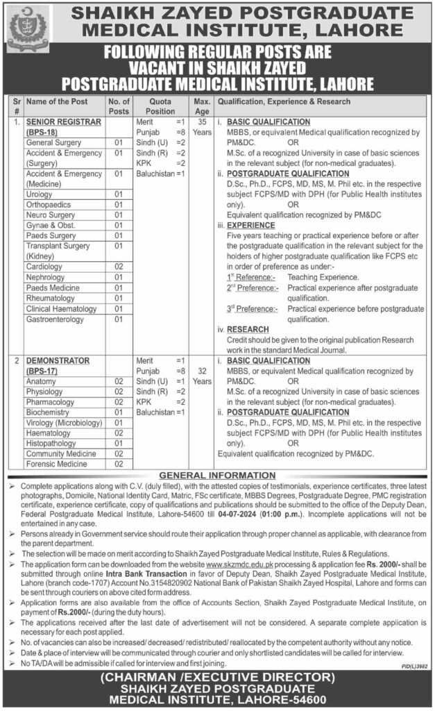 Medical Institute Lahore Jobs 2024 Todays Magz